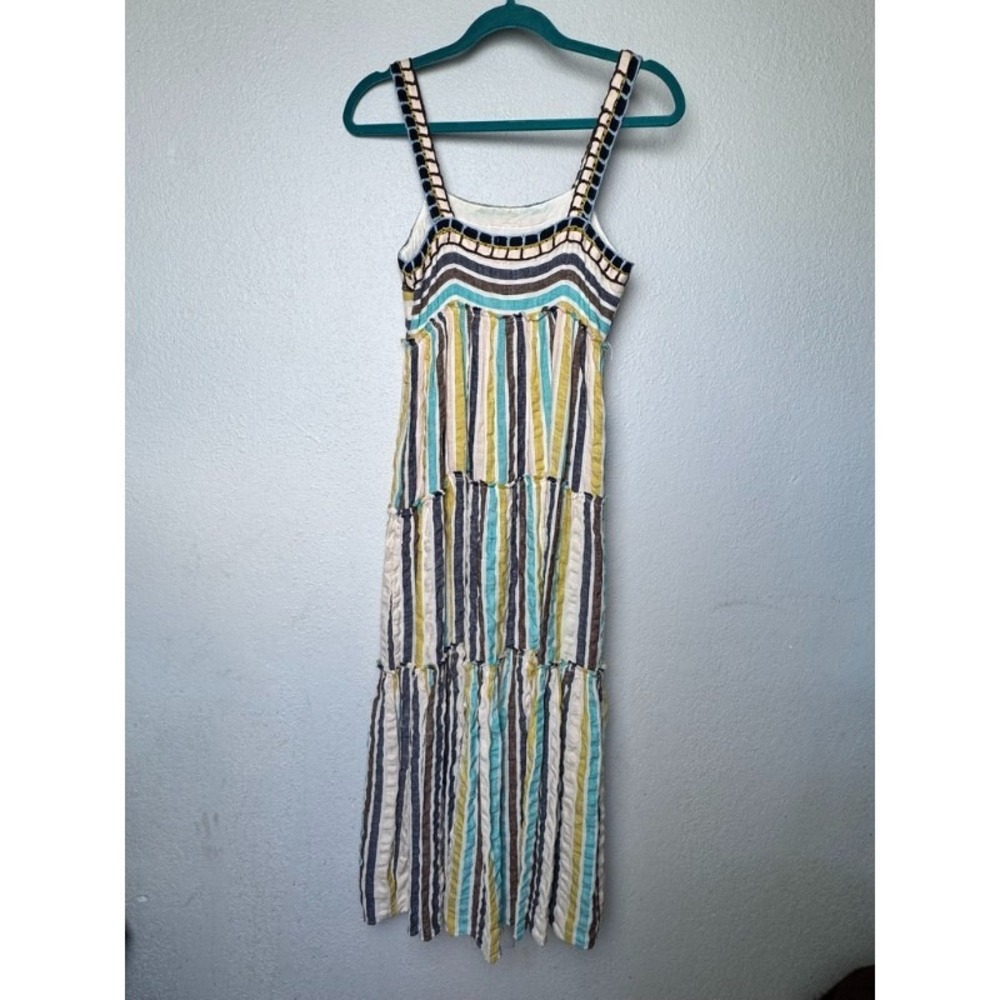 Anthropologie Rainbow Maxi Dress Women's 6P‎ Multi Striped Boho Chic Summer - Picture 2 of 15